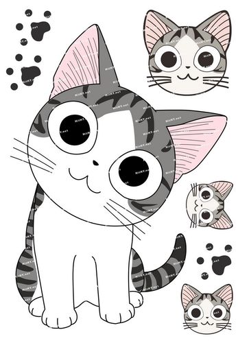 大号f0240-02甜甜起司私房猫卡通动漫笔记本电脑旅行拉杆箱贴纸