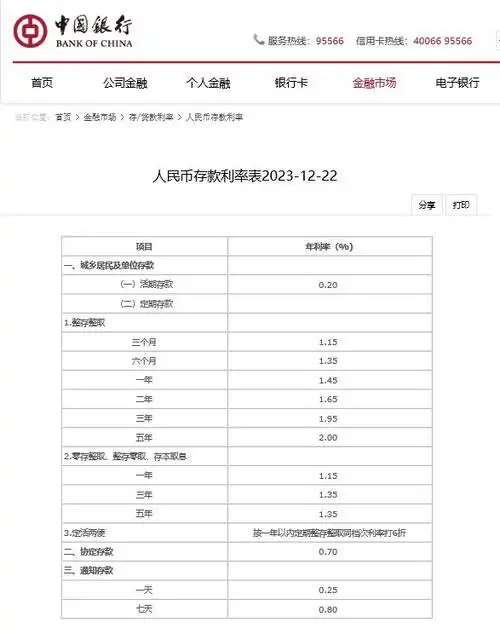 2024年3月,中国银行存款最新利率表来了:5万存1年,利息多少?