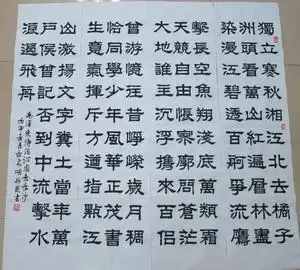 胡振国 正品书法 四尺四条屏 隶书 沁园春长沙 独立寒秋 送专用袋