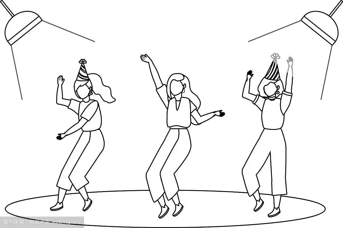 孤立的女人在舞会上跳舞