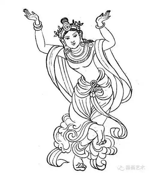 线描敦煌壁画舞姿就一字美2