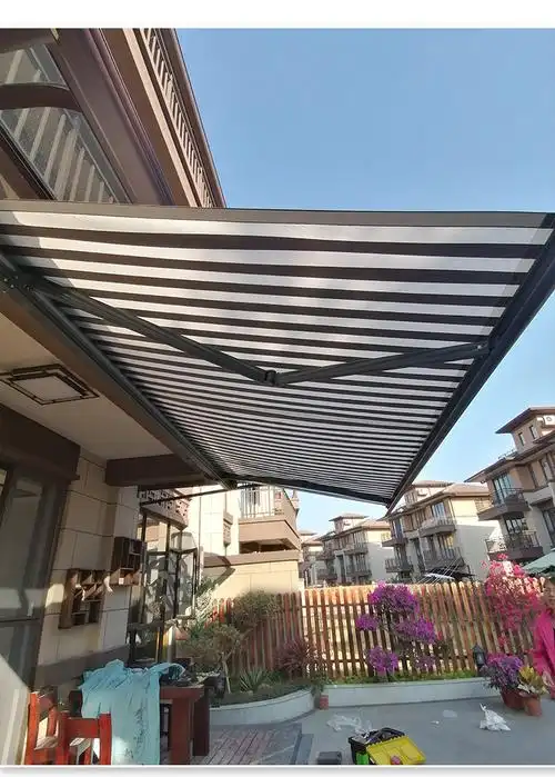 电动遥控阳台伸缩遮雨棚全盒遮阳棚别墅户外防雨折叠伸缩式遮阳蓬全盒