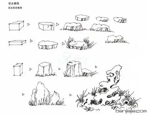 简笔画石头简笔画石头怎么画