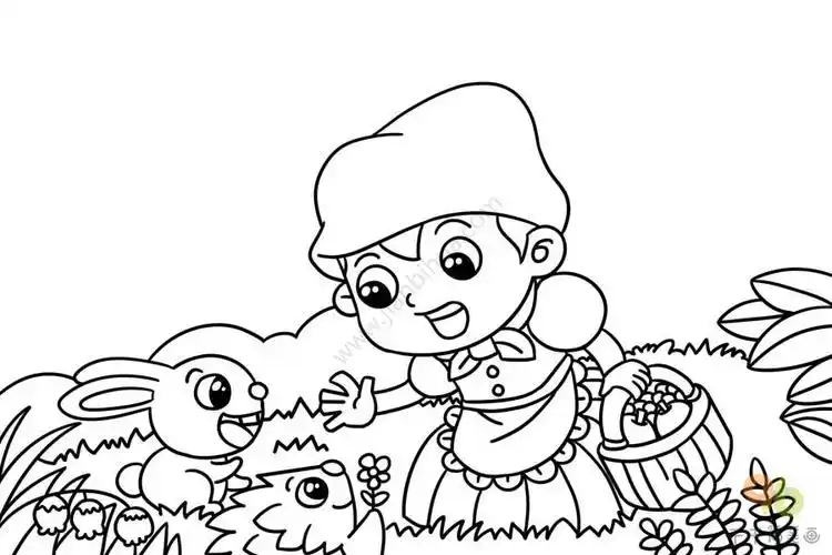 童话故事小红帽简笔画