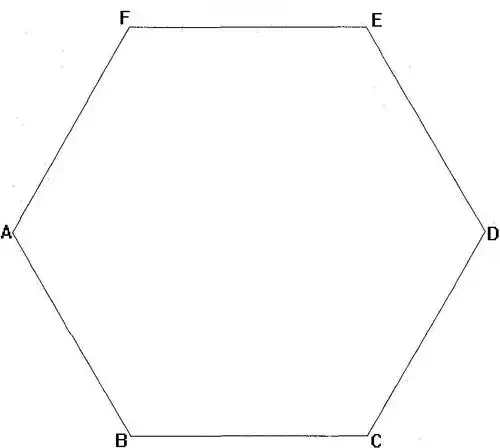 如图,凸六边形abcdef中,各边长都相等,各角也相等,求证:a,b,c,d,e,f六