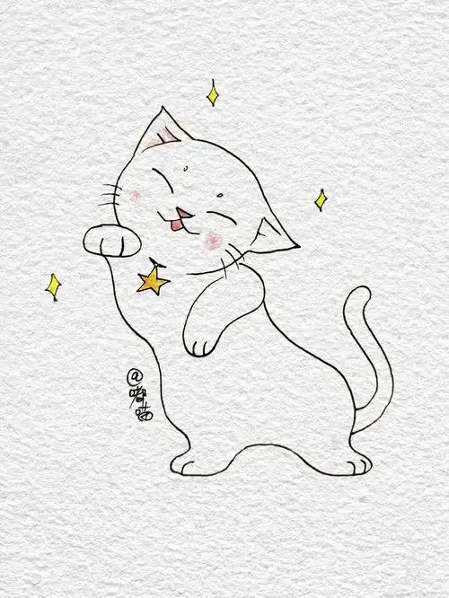 可爱的猫咪简笔画教程70100