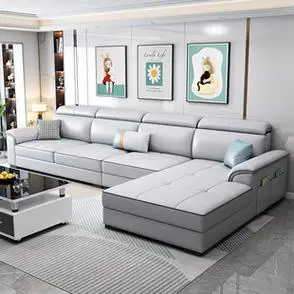 现代简约免洗科技布艺沙发客厅北欧大小户型乳胶转角贵妃沙发组合