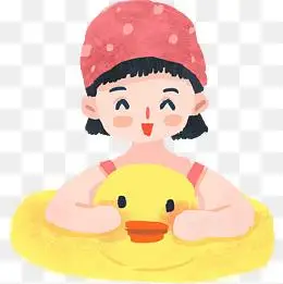 夏日海边度假小女孩png素材