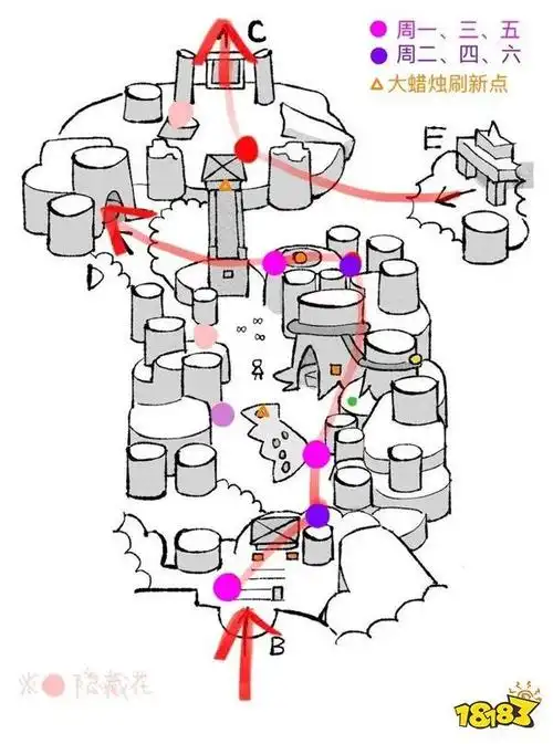 光遇雨林地图烛火路线是什么 雨林烛火路线地图