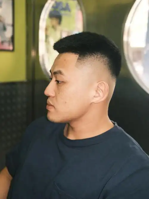 圆寸留长发的过渡期凯撒发型