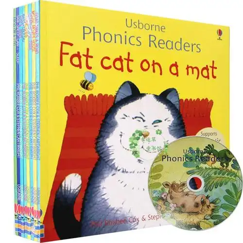 fat cat on a mat 睡垫上的肥猫usborne自然拼读英文绘本12册音频