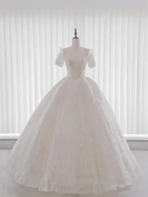 公主的秘籍谁穿谁好看的简约星钻婚纱78