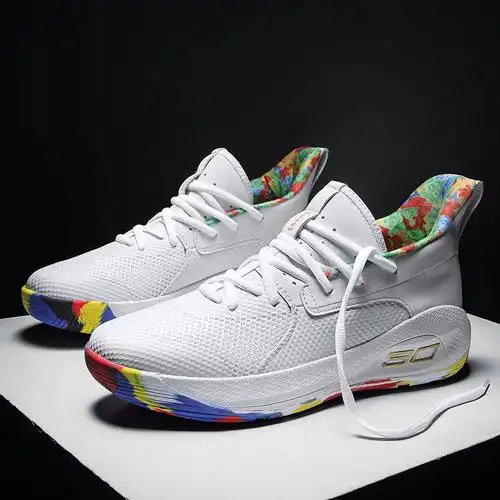 班布乔丹库里8代篮球鞋男7代白金低帮实战水泥地有声音耐磨专业运