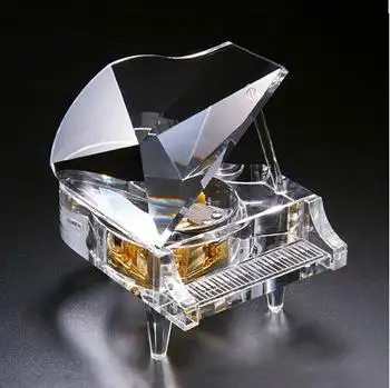 水晶钢琴 旋转八音盒 mp3音乐盒 生日礼物送女友情人节礼品