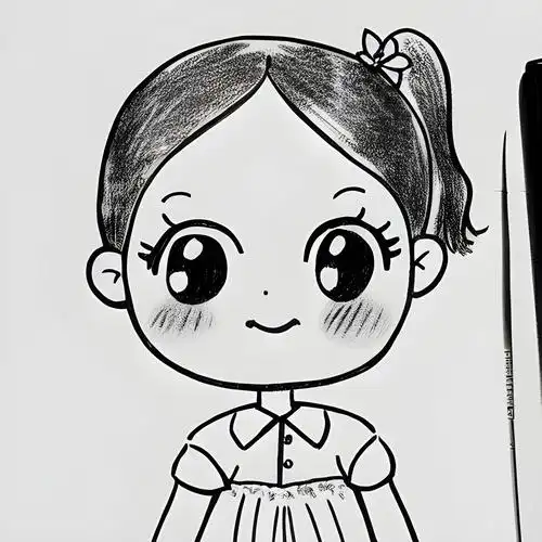 简笔画人女孩可爱图片