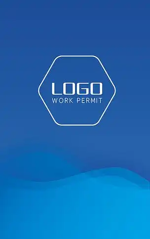 蓝色渐变工作证模板科技感工作牌蓝色波浪