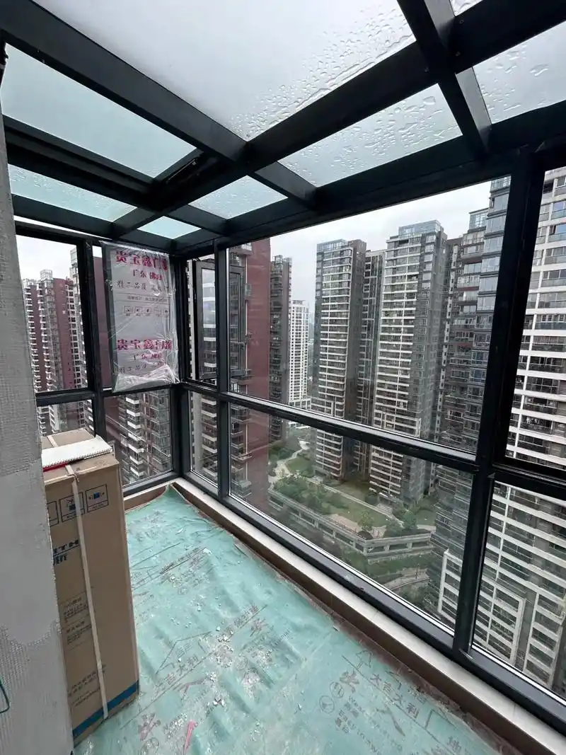 封阳台 落地窗完工呈现.108/110/120断桥铝窗包安装 - 抖音