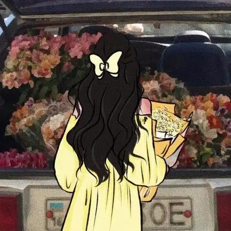 背影女生手绘头像