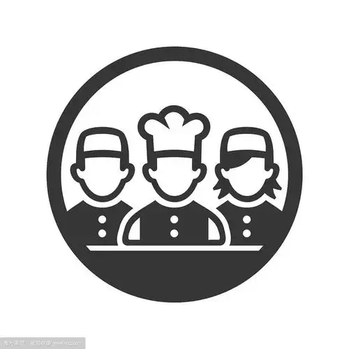 厨师厨师标志图标上的白色背景
