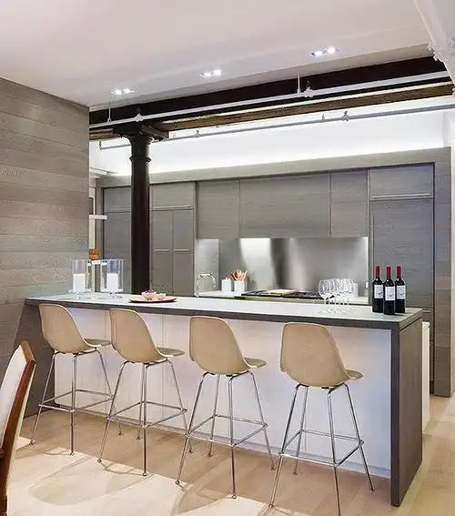 现代餐厅餐桌餐椅简约风格的吧台装修设计装修效果图