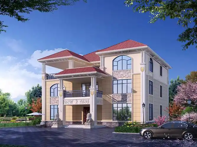 别墅外墙选择真石漆饰面,颜色如何搭配最好看?