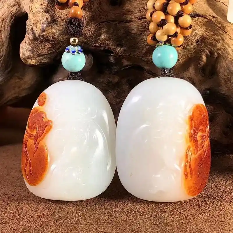 和田玉财神对佩佩.极品财神对佩971880092一对脂白新疆 - 抖音