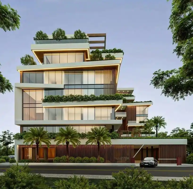 错层式屋顶垂直花园,摆出不一样的建筑姿态