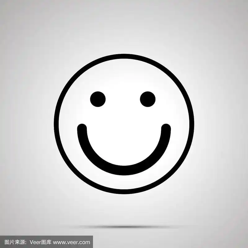 满意程度的笑脸表情,简单的黑色剪影