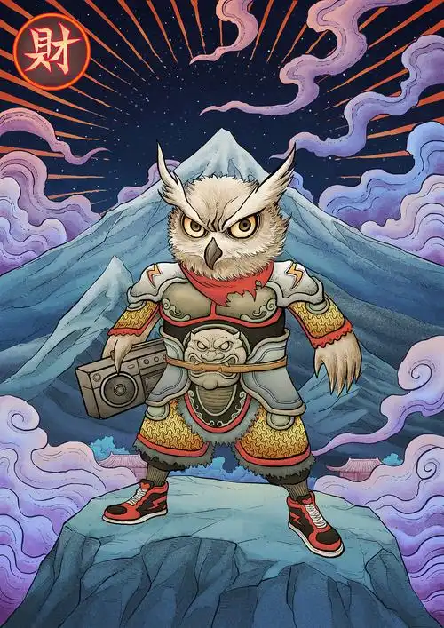 猫头鹰形象插画系列