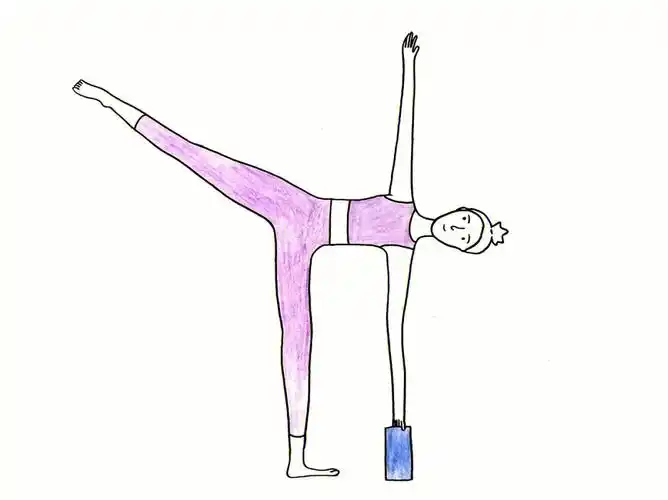 简笔画瑜伽体式半月式