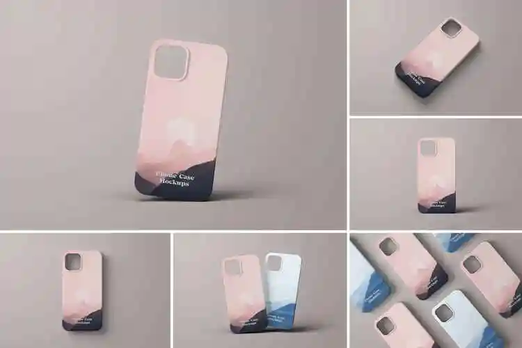 苹果手机壳图案设计psd样机素材 phone case mockups