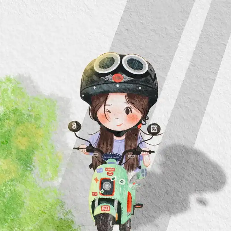 妈呀!孙头头  后浪头像 | 附线稿 骑上我心爱的小摩托.