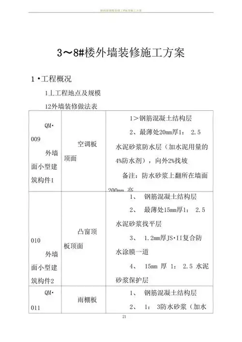 楼外墙装修施工方案