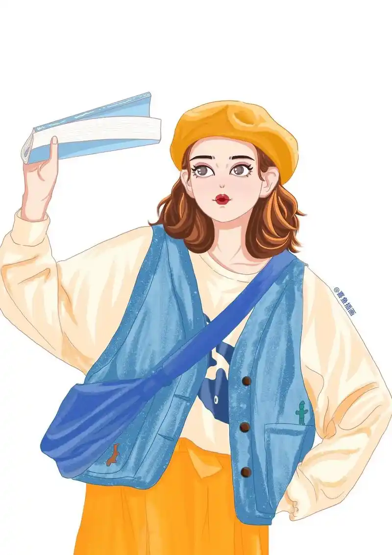 坚持画画的第4天原创扁平风人物插画