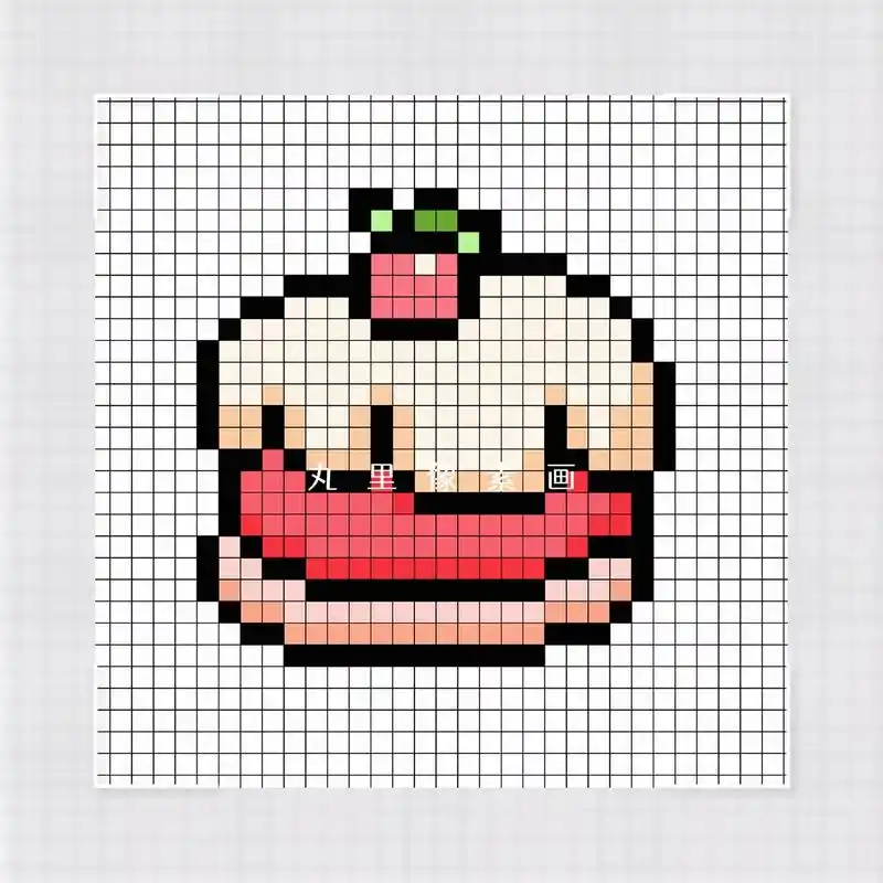 可爱的小蛋糕像素画!#像素画 #网格画 #像素画教程 #网格 - 抖音