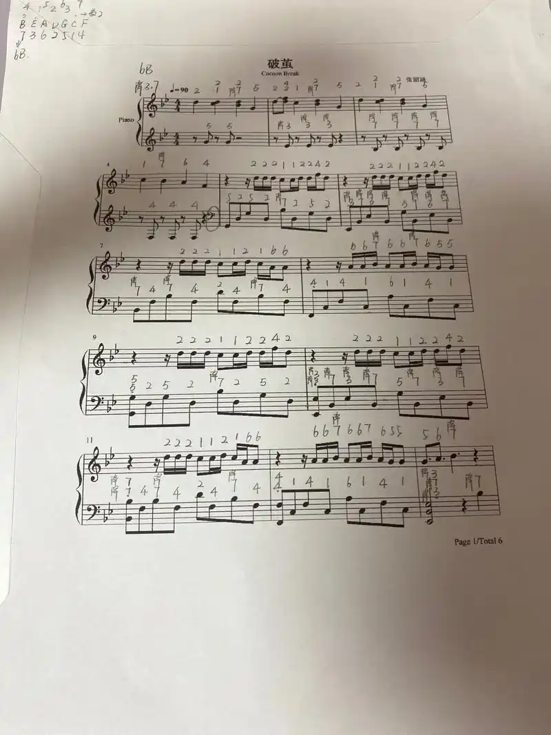 破茧钢琴曲谱#斗罗大陆 #张韶涵 - 抖音