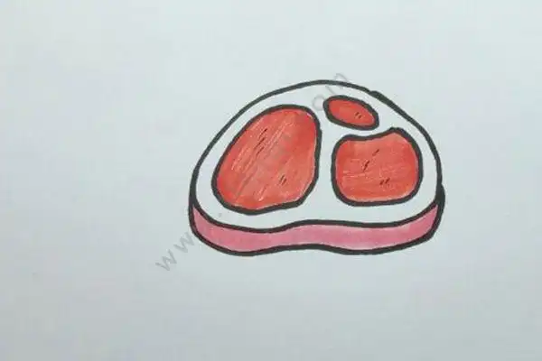 猪肉怎么画猪肉简笔画步骤
