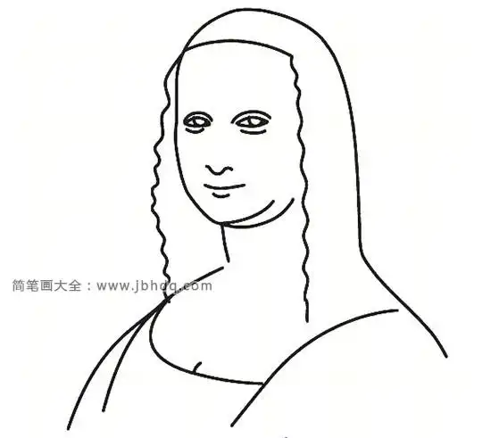几笔画出蒙娜丽莎_图文教程-简笔画大全
