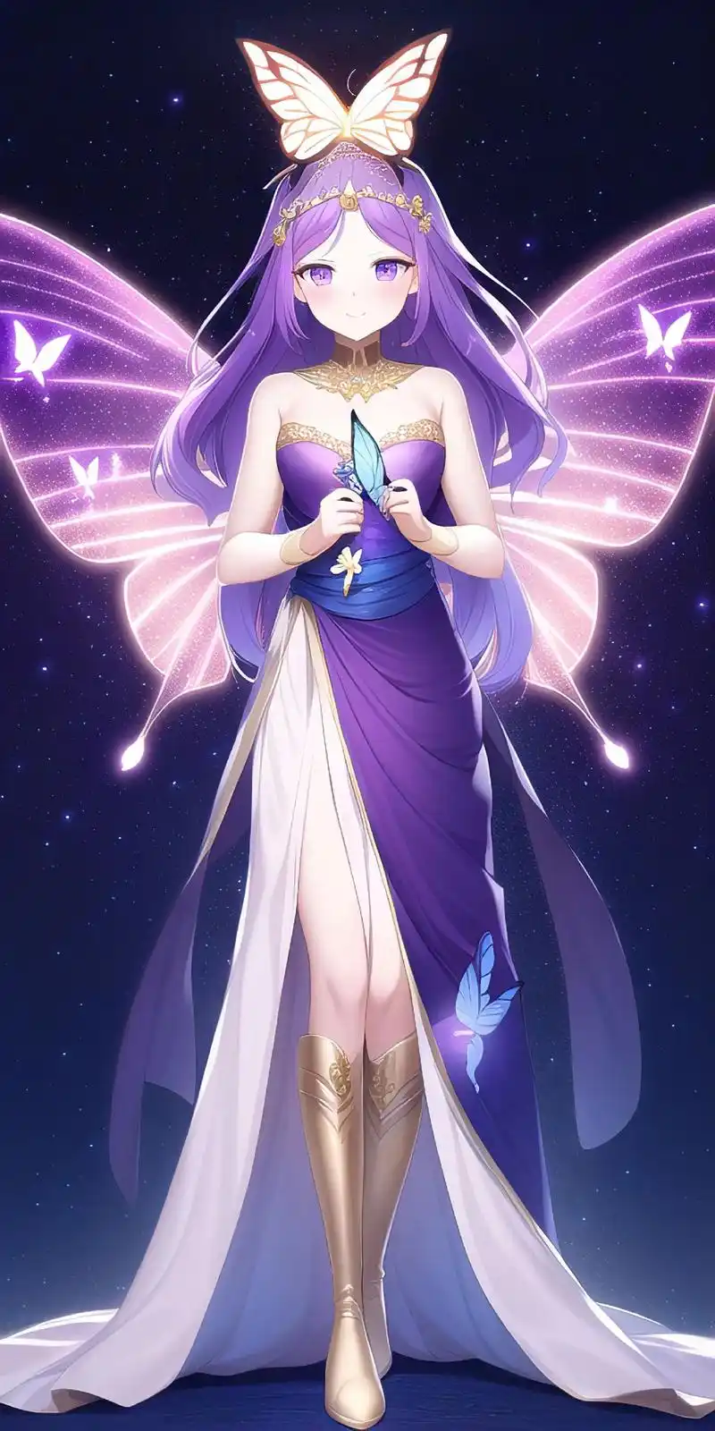 二次元 蝴蝶小仙子#ai #手机壁纸  - 抖音