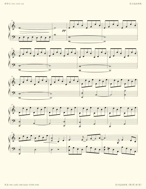 钢琴谱 - 乌兰巴托的夜