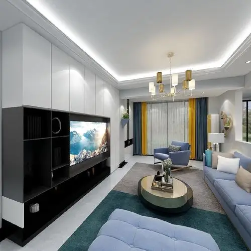 70平方米现代简约风格二居现代简约家装装修案例效果图