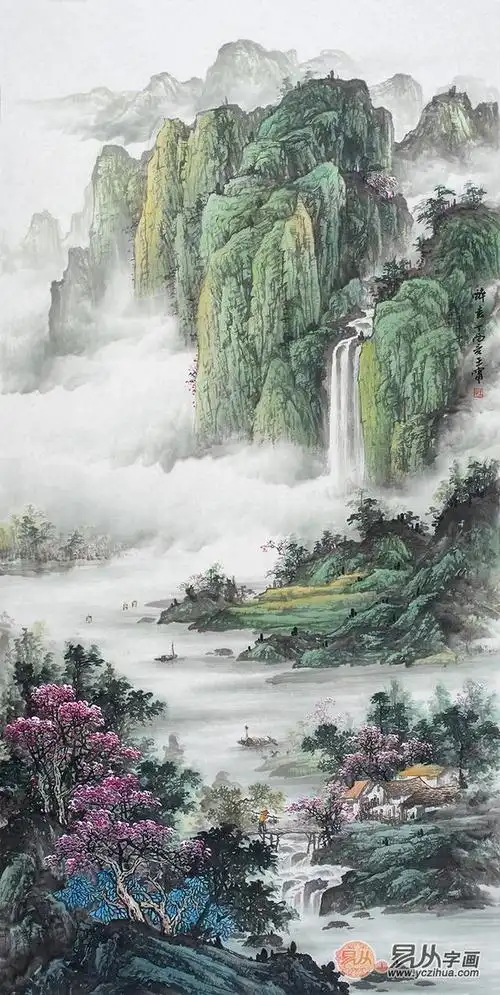 名家名作王宁国画青绿山水画作品赏析