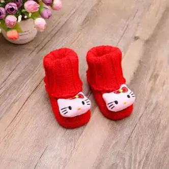 纤多洛06个月宝宝鞋手工编织婴儿毛线鞋子系带防掉新生儿步前男女童鞋