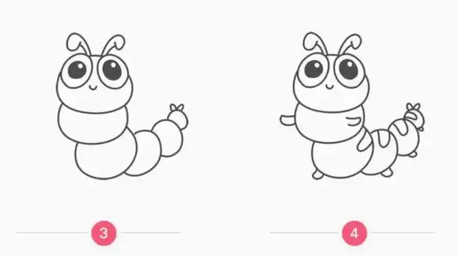 虫子在吃草的简笔画怎么画一条小青虫简笔画毛毛虫毛毛虫简笔画-简笔