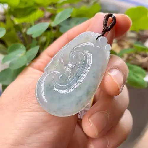 如意翡翠吊坠冰种货老玉石通透龙头玉坠挂件颈饰