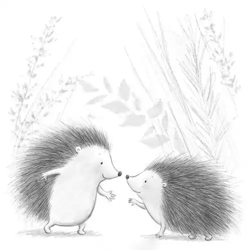 小刺猬简单的儿童铅笔画作品