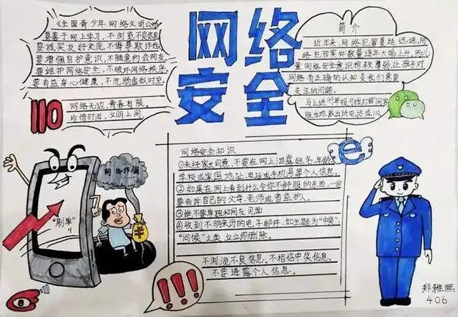 8第八张网络安全手抄报简单漂亮7第七张安全网络手抄报图片大全简单