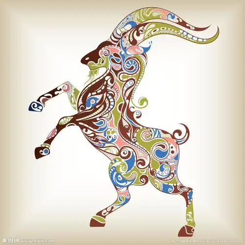 山羊花纹矢量素材图片