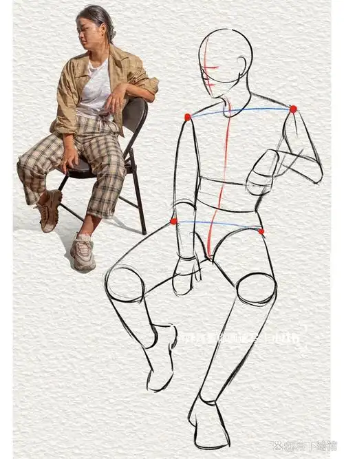 人物体块的速写练习