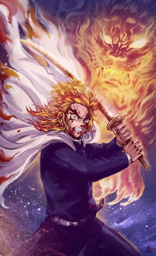 鬼灭之刃无限列车炼狱杏寿郎同人